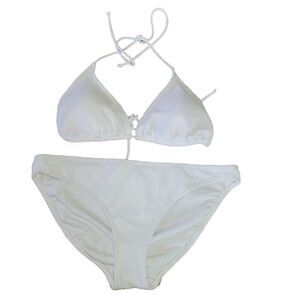 No Boundaries swim summer‎ textured bikini set Halter triangle Bra & Bottom L